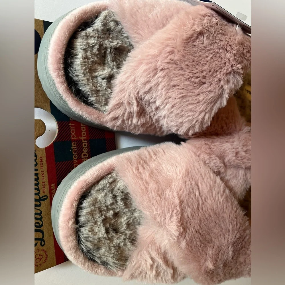 NWOT Women’s Dearforms Cross Band Slide Slippers - Picture 6 of 6